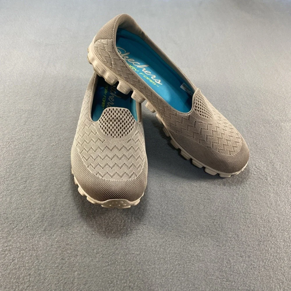 Skechers Womens Slip on Memory‎ Foam Gray Mesh 10M
